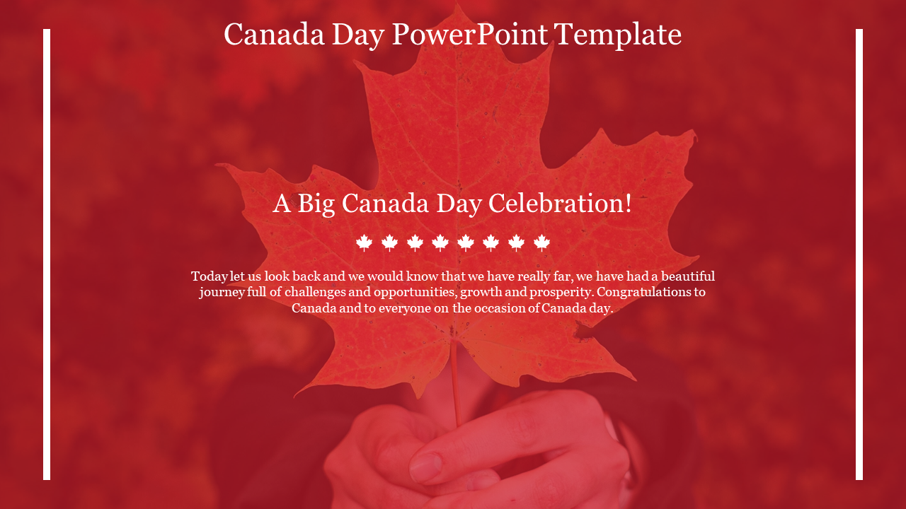 Canada Day PowerPoint Template With Maple Leaf